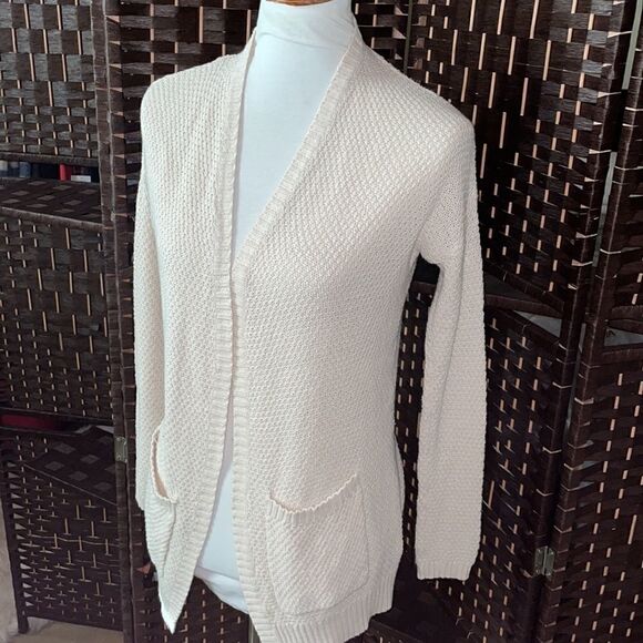 BDG Urban Outfitters Long Cream Knit “London”Cardigan w/Pockets (XS) - Picture 10 of 16